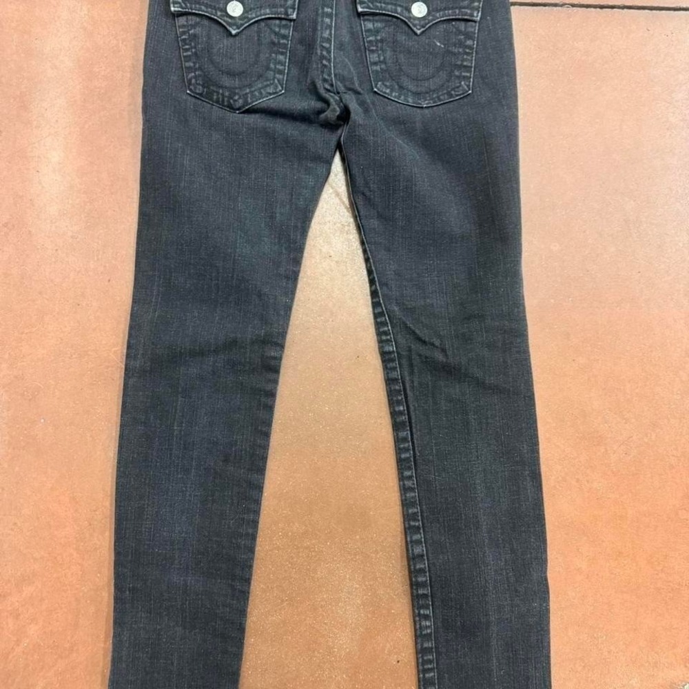 Vintage True Religion Women's "Julie" Mid Rise Black Skinny Jeans Size 31 - Picture 3 of 8